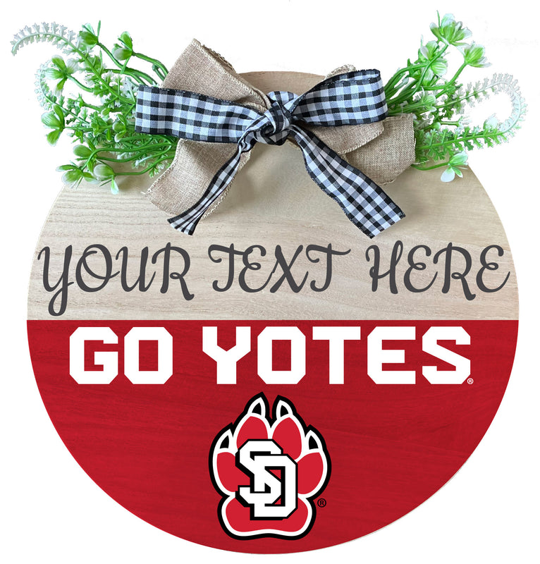 South Dakota Coyotes Wooden Wreath Welcome Sign Officially Licensed Collegiate Product