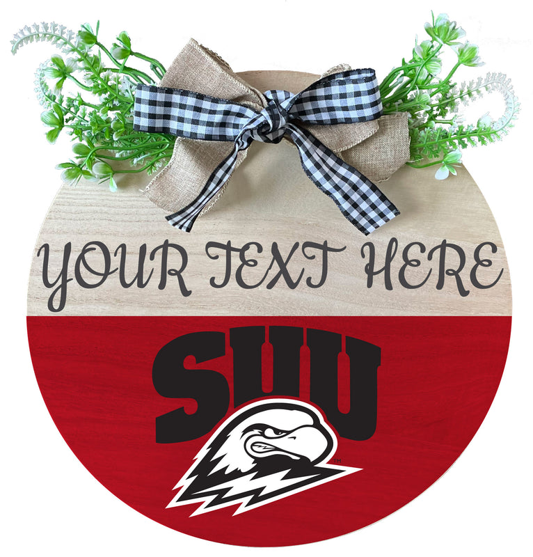 Southern Utah University Customizable Wooden Wreath Welcome Sign Officially Licensed Collegiate Product Single