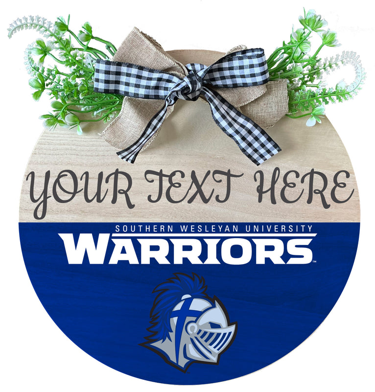 Southern Wesleyan University Wooden Wreath Welcome Sign Officially Licensed Collegiate Product