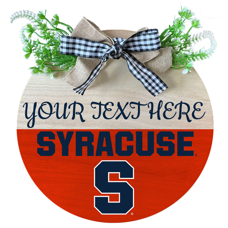 Syracuse Orange Customizable Wooden Wreath Welcome Sign Officially Licensed Collegiate Product