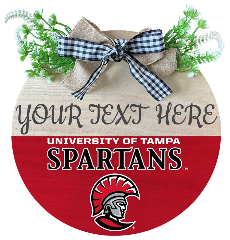 University of Tampa Spartans Wooden Wreath Welcome Sign Officially Licensed Collegiate Product