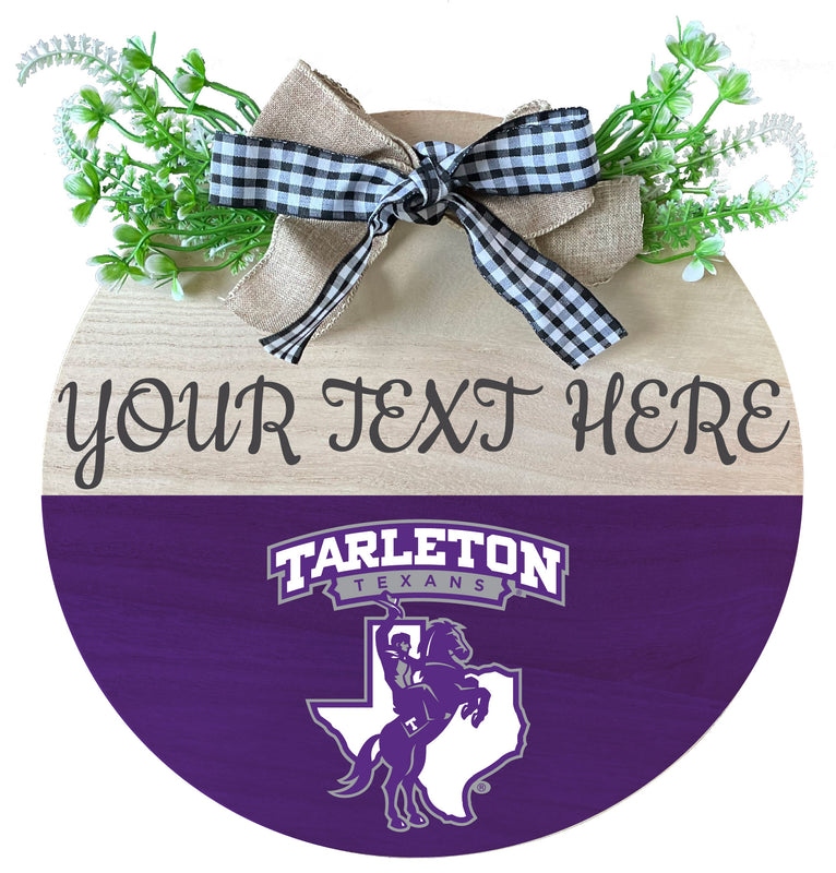 Tarleton State University Wooden Wreath Welcome Sign Officially Licensed Collegiate Product