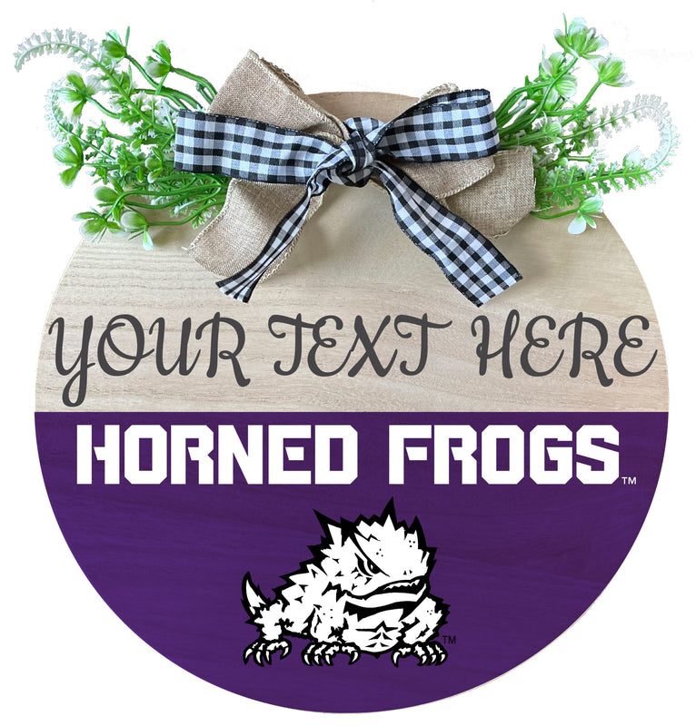 Texas Christian University Wooden Wreath Welcome Sign Officially Licensed Collegiate Product