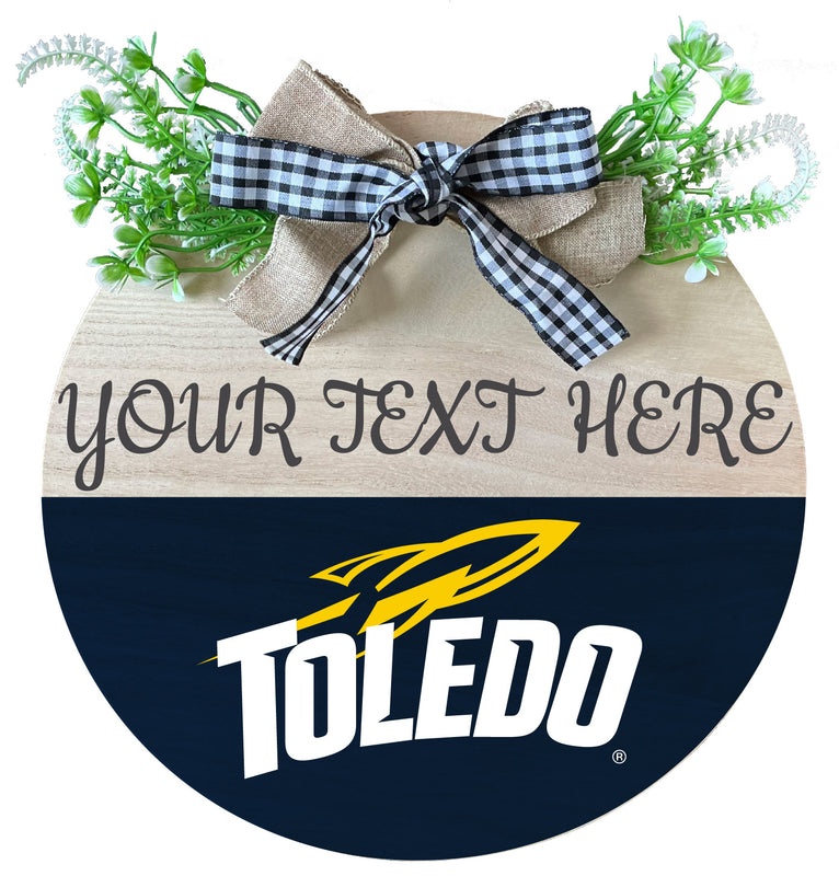Toledo Rockets Wooden Wreath Welcome Sign Officially Licensed Collegiate Product