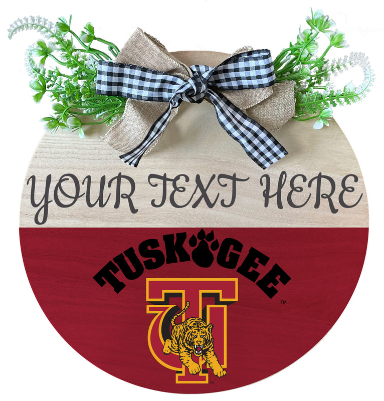 Tuskegee University Wooden Wreath Welcome Sign Officially Licensed Collegiate Product