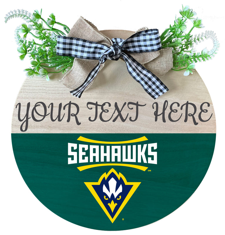 North Carolina Wilmington Seahawks Wooden Wreath Welcome Sign Officially Licensed Collegiate Product