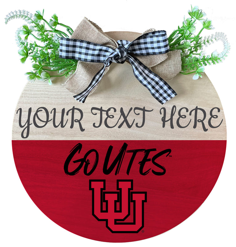 Utah Utes Wooden Wreath Welcome Sign Officially Licensed Collegiate Product