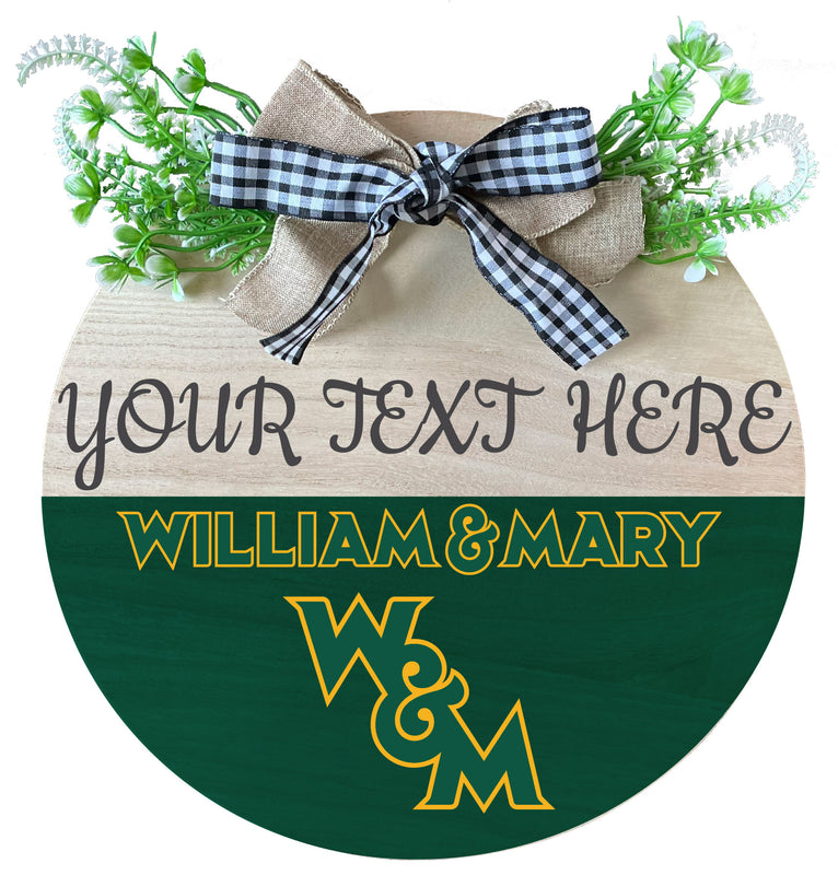 William and Mary Wooden Wreath Welcome Sign Officially Licensed Collegiate Product