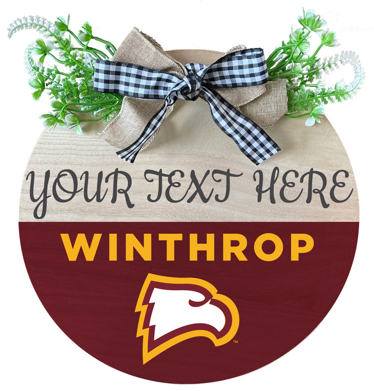 Winthrop University Wooden Wreath Welcome Sign Officially Licensed Collegiate Product