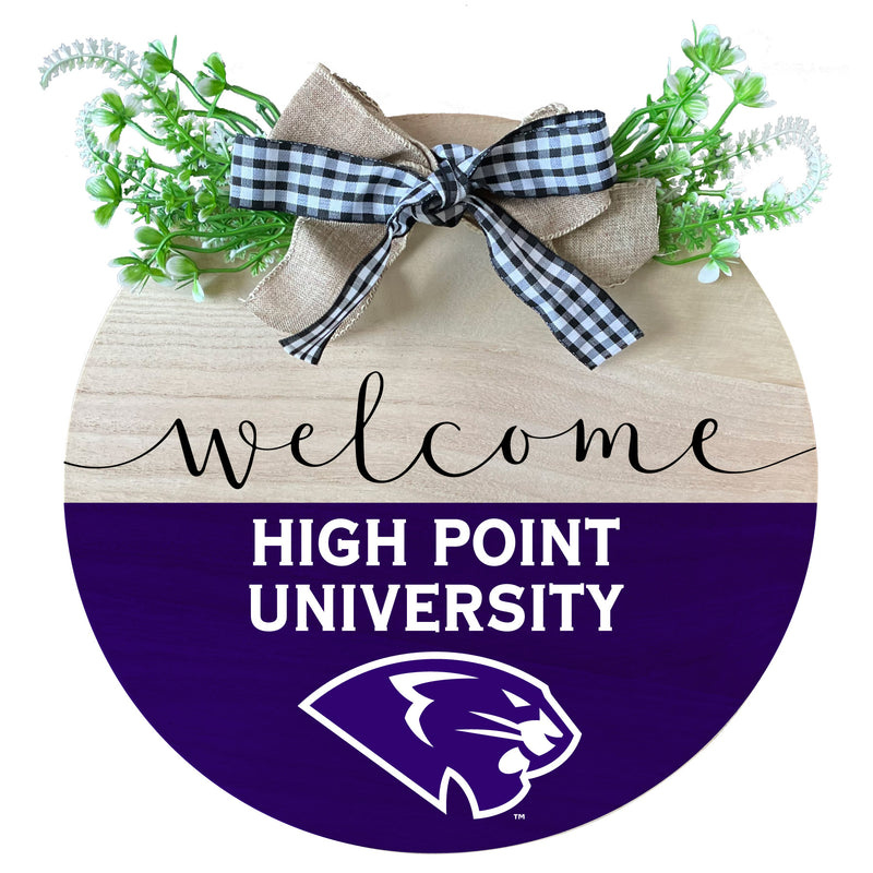 High Point University Wooden Wreath Welcome Sign Officially Licensed Collegiate Product Single