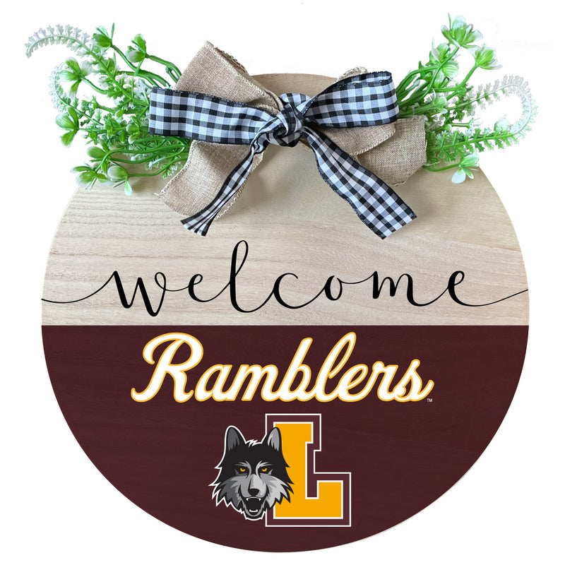 Loyola University Ramblers Wooden Wreath Welcome Sign Officially Licensed Collegiate Product Single