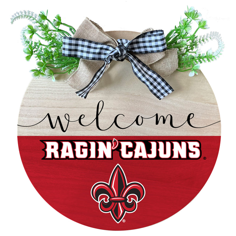 Louisiana at Lafayette Ragin' Cajuns Wooden Wreath Welcome Sign Officially Licensed Collegiate Product Single