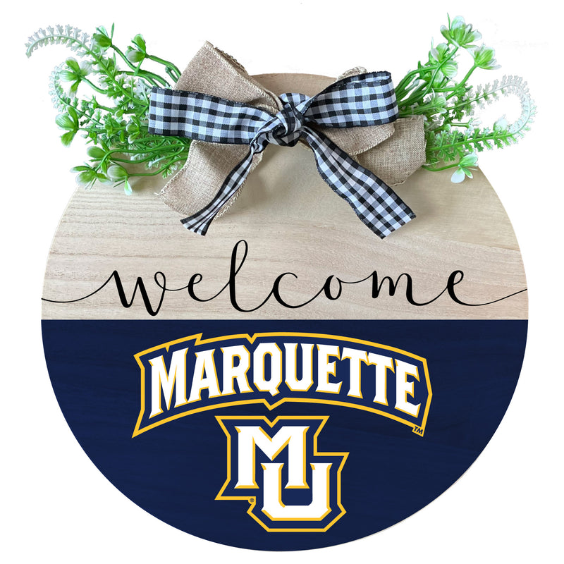 Marquette Golden Eagles Wooden Wreath Welcome Sign Officially Licensed Collegiate Product 2-Pack