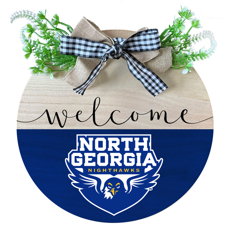 North Georgia Nighhawks Wooden Wreath Welcome Sign Officially Licensed Collegiate Product Single