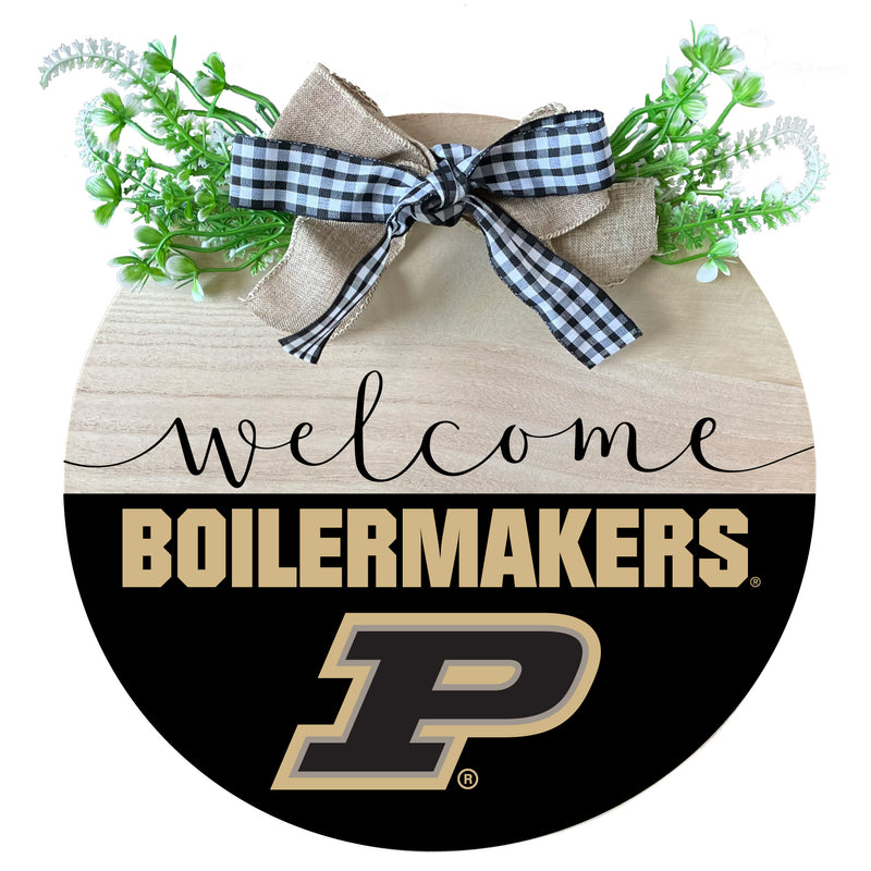 Purdue Boilermakers Wooden Wreath Welcome Sign Officially Licensed Collegiate Product 2-Pack
