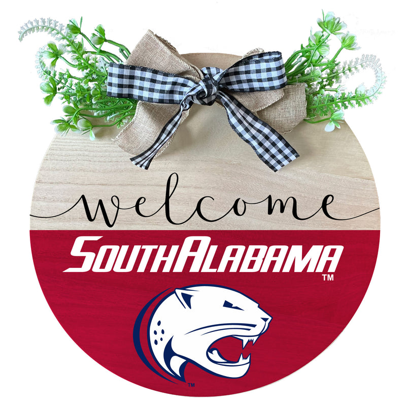 University of South Alabama Wooden Wreath Welcome Sign Officially Licensed Collegiate Product 1