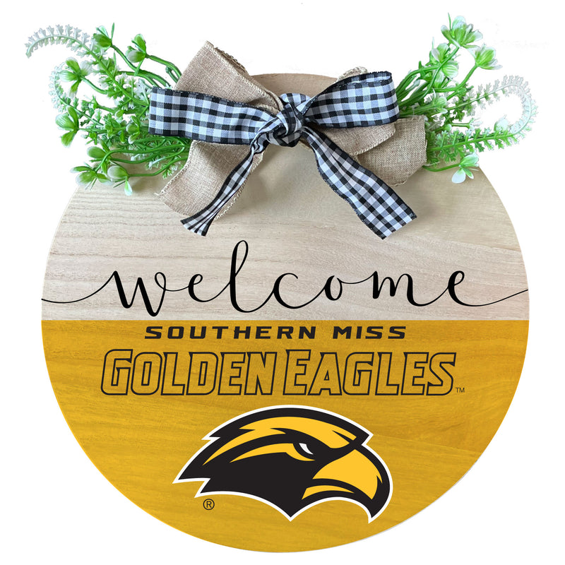 Southern Mississippi Golden Eagles Wooden Wreath Welcome Sign Officially Licensed Collegiate Product 2-Pack