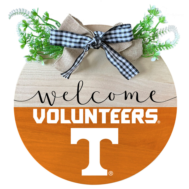 Tennessee Knoxville Volunteers Wooden Wreath Welcome Sign Officially Licensed Collegiate Product Single