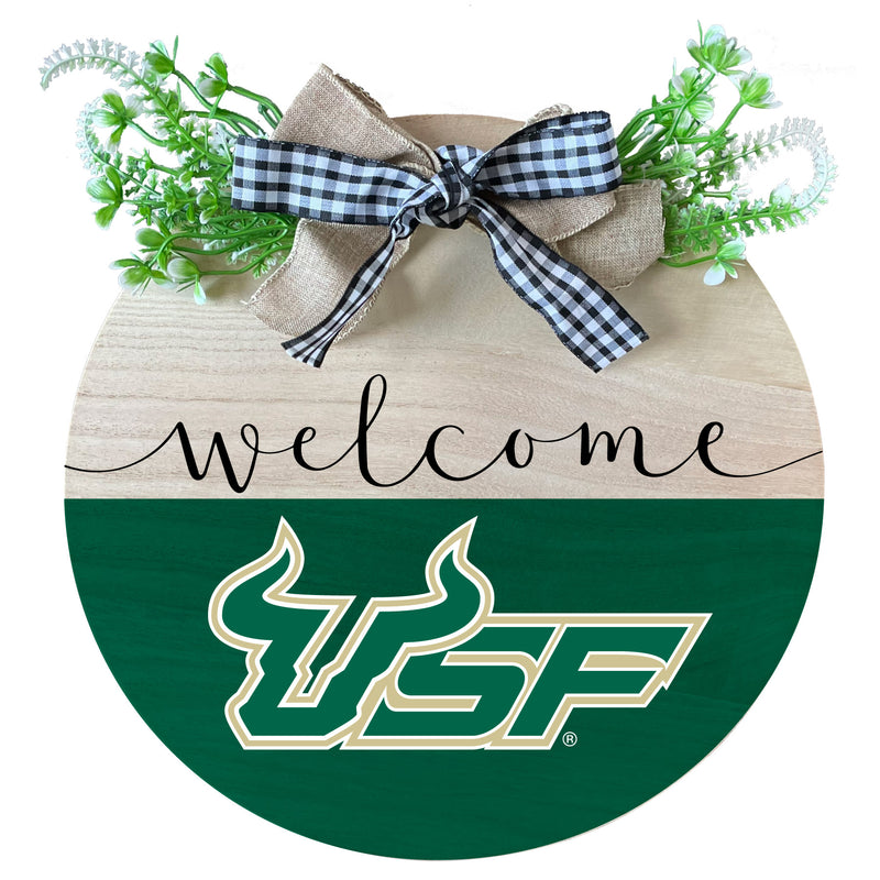 South Florida Bulls Wooden Wreath Welcome Sign Officially Licensed Collegiate Product Single