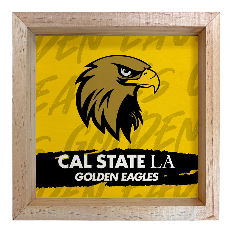 California State University Los Angeles Officially Licensed 8.75"x 8.75" Wood Sign with frame Logo
