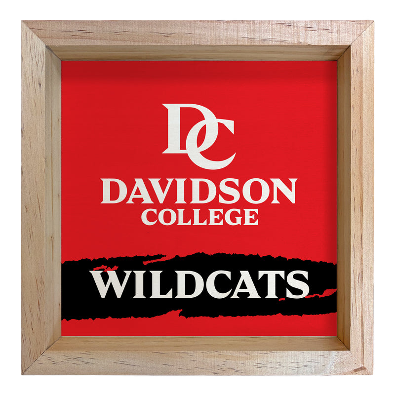 Davidson College Officially Licensed 8.75"x 8.75" Wood Sign with frame Logo