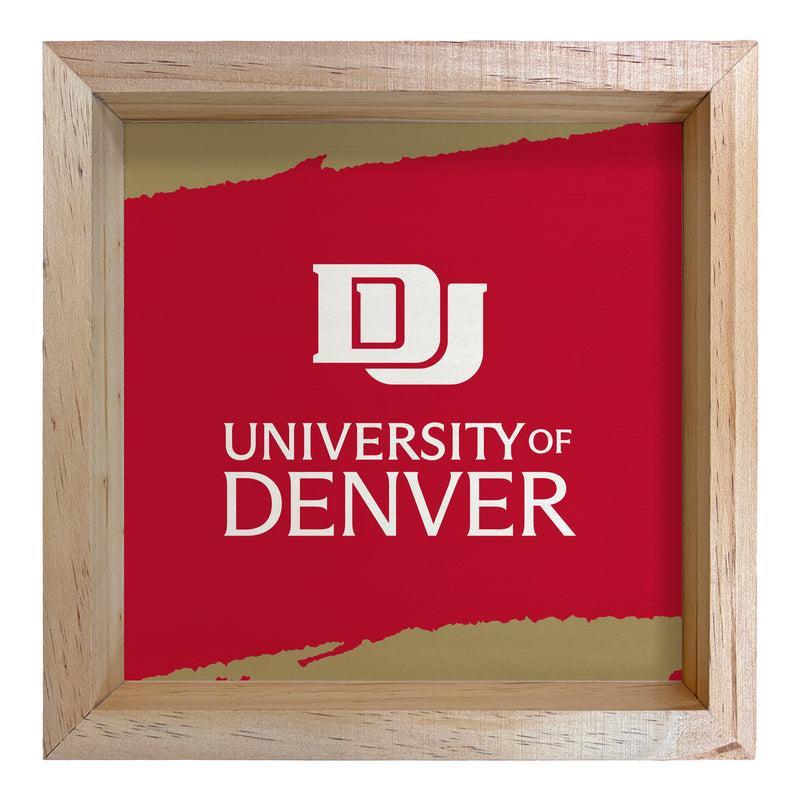 University of Denver Pioneers Officially Licensed 8.75"x 8.75" Wood Sign with frame Logo
