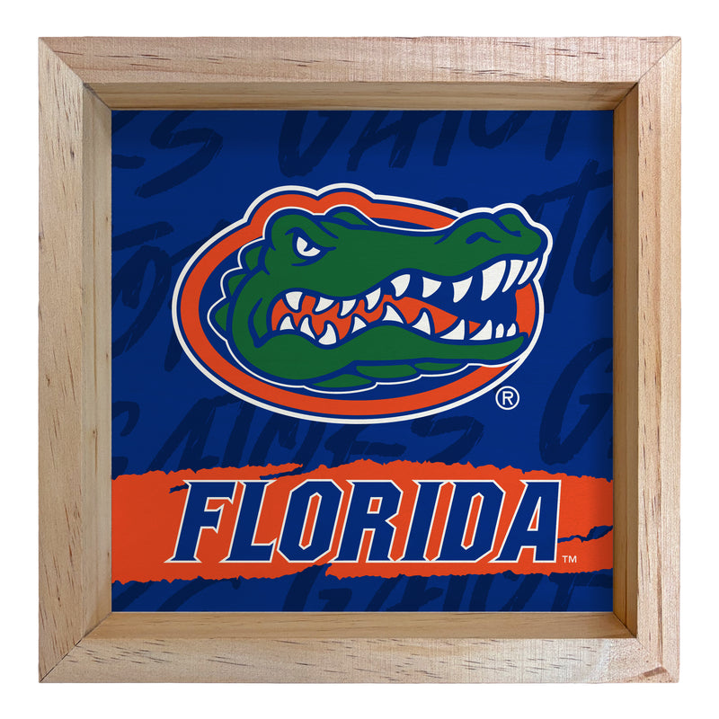 Florida Gators Officially Licensed 8.75"x 8.75" Wood Sign with frame Logo