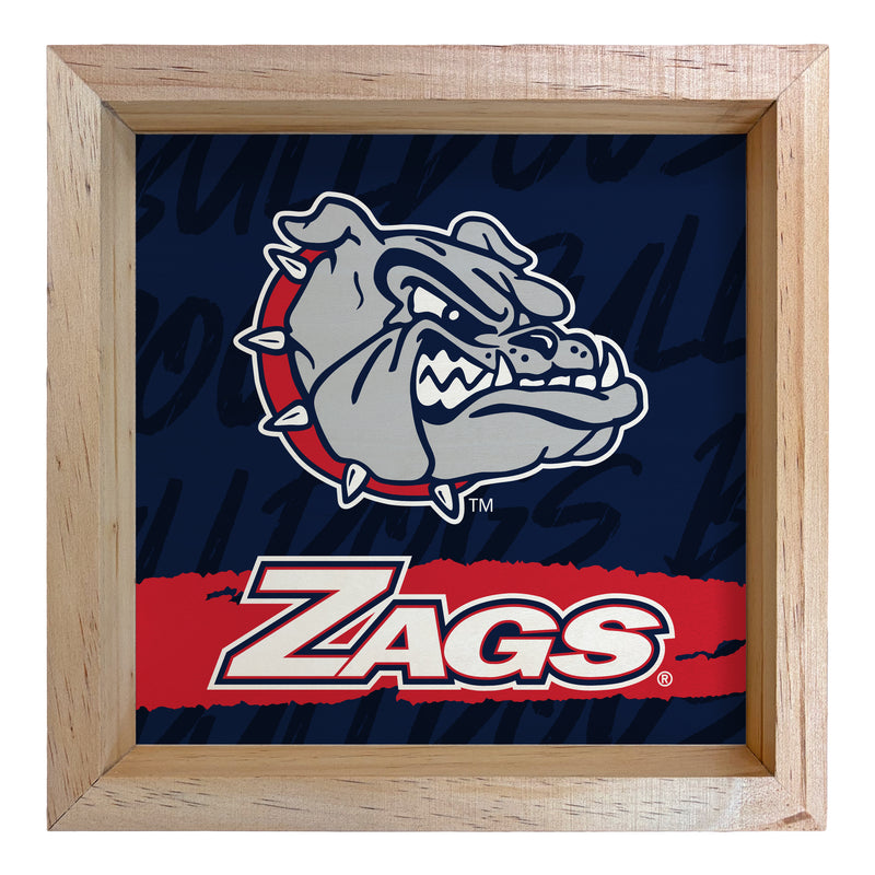 Gonzaga Bulldogs Officially Licensed 8.75"x 8.75" Wood Sign with frame Logo