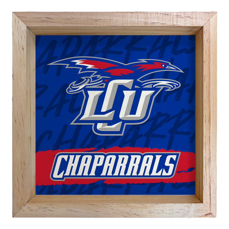 Lubbock Christian University Chaparral Officially Licensed 8.75"x 8.75" Wood Sign with frame Logo