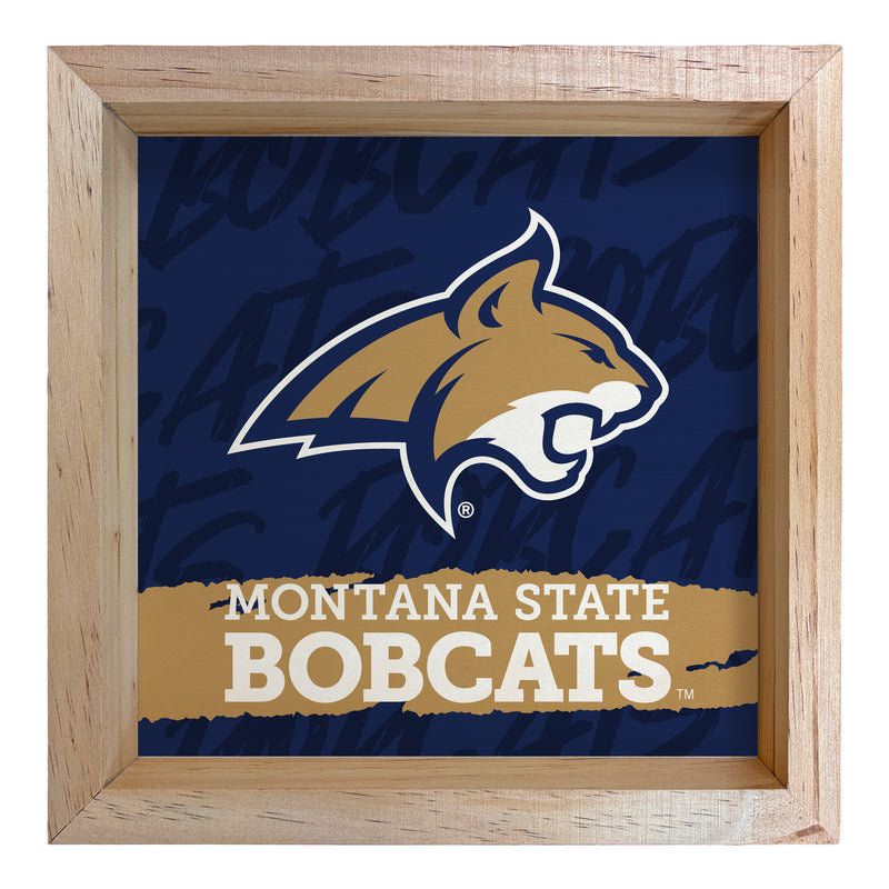 Montana State Bobcats Officially Licensed 8.75"x 8.75" Wood Sign with frame Logo