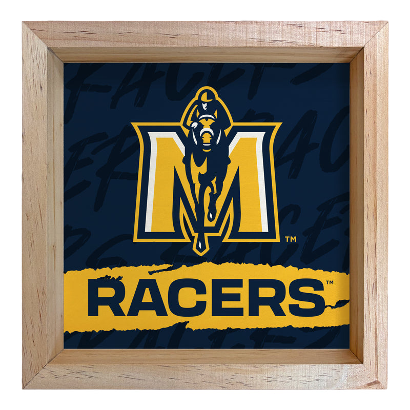 Murray State University Officially Licensed 8.75"x 8.75" Wood Sign with frame Logo