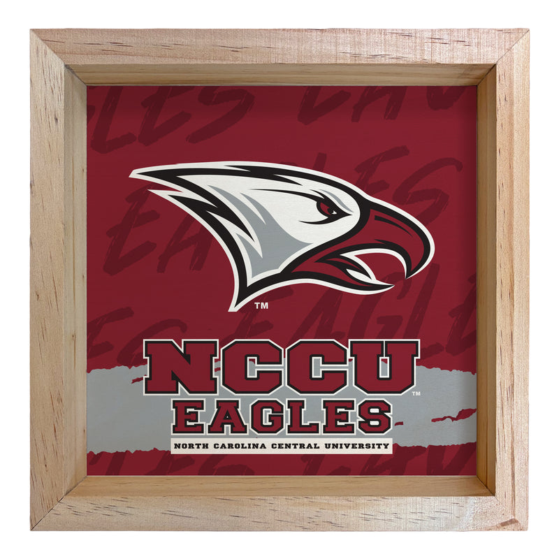 North Carolina Central Eagles Officially Licensed 8.75"x 8.75" Wood Sign with frame Logo