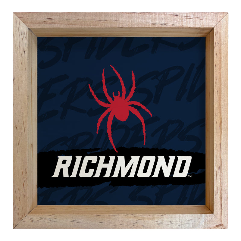 Richmond Spiders Officially Licensed 8.75"x 8.75" Wood Sign with frame Logo