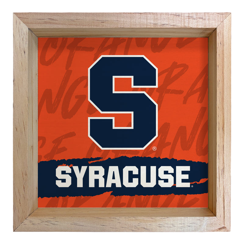 Syracuse Orange Officially Licensed 8.75"x 8.75" Wood Sign with frame Logo
