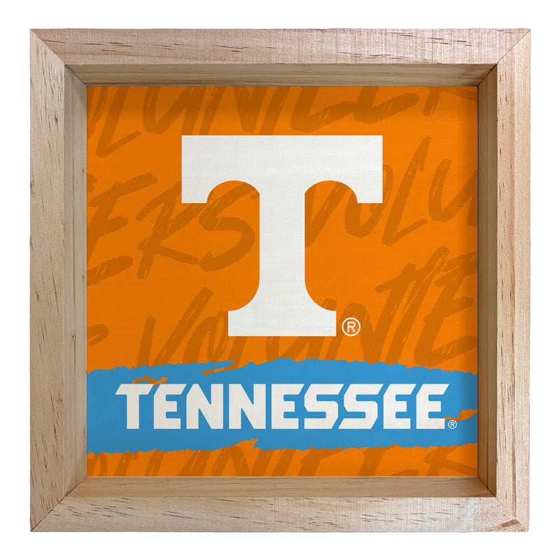 Tennessee Knoxville Volunteers Officially Licensed 8.75"x 8.75" Wood Sign with frame Logo