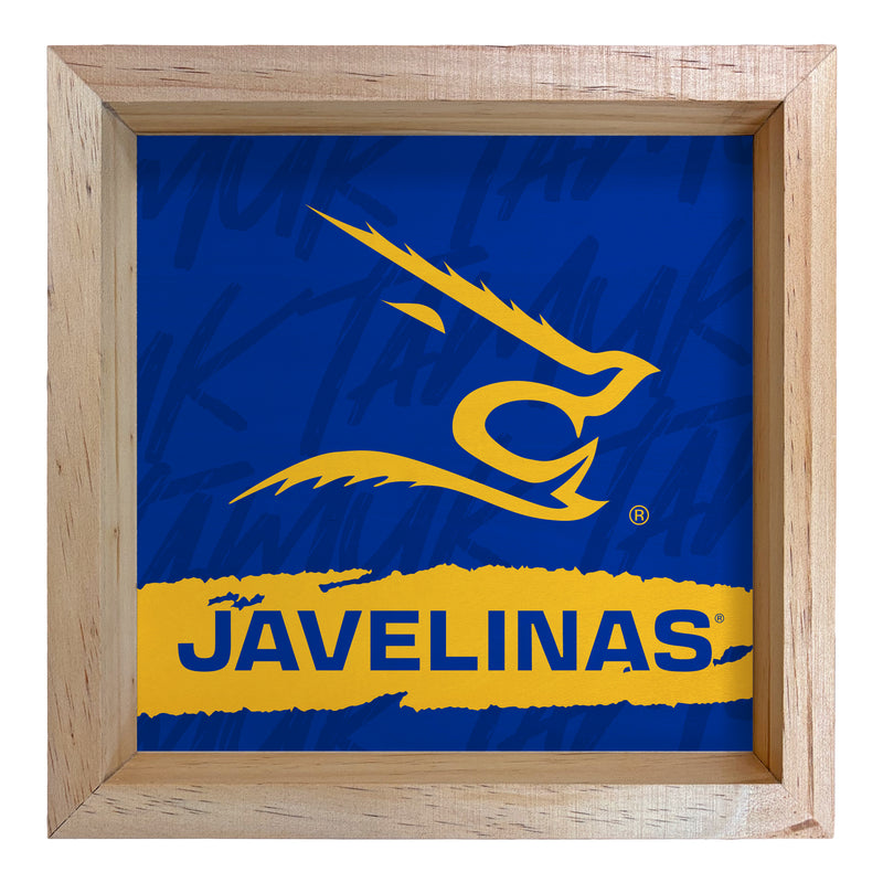 Texas A&M Kingsville Javelinas Officially Licensed 8.75"x 8.75" Wood Sign with frame Logo
