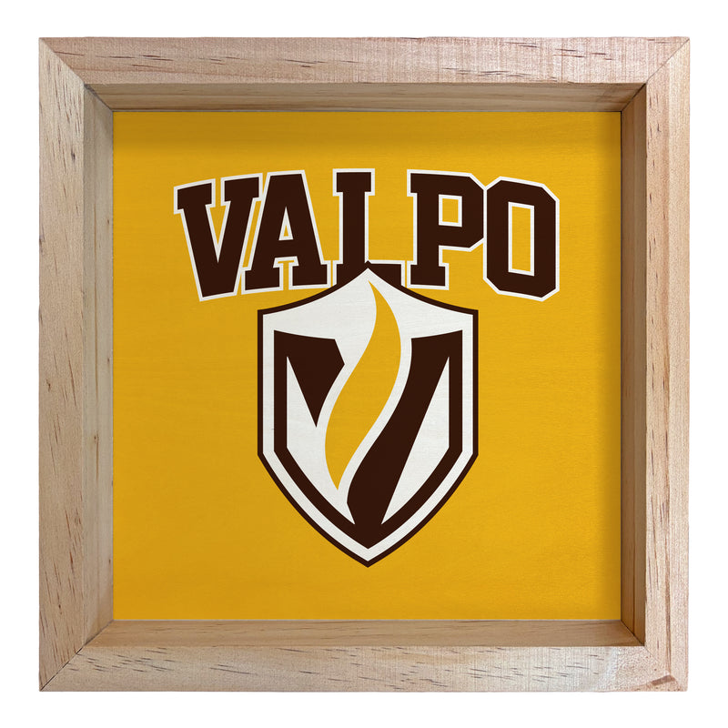 Valparaiso University Officially Licensed 8.75"x 8.75" Wood Sign with frame Logo