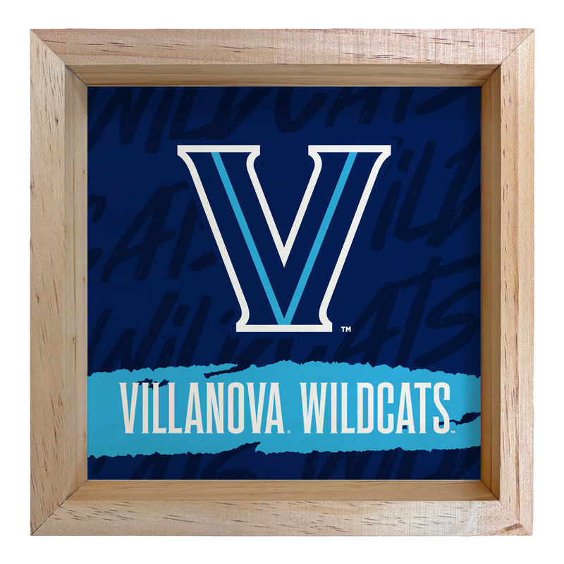Villanova Wildcats Officially Licensed 8.75"x 8.75" Wood Sign with frame Logo