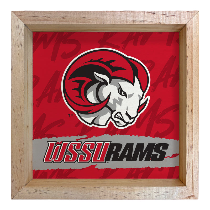 Winston-Salem State Officially Licensed 8.75"x 8.75" Wood Sign with frame Logo