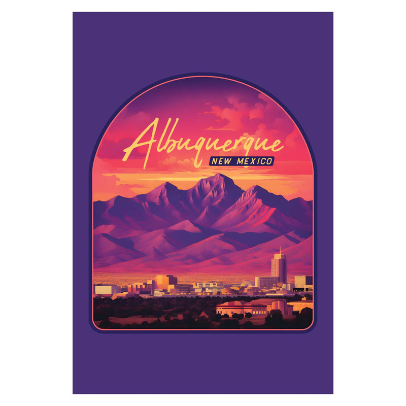 Alburqueque New Mexico Design B Souvenir Wood sign with frame 5x7