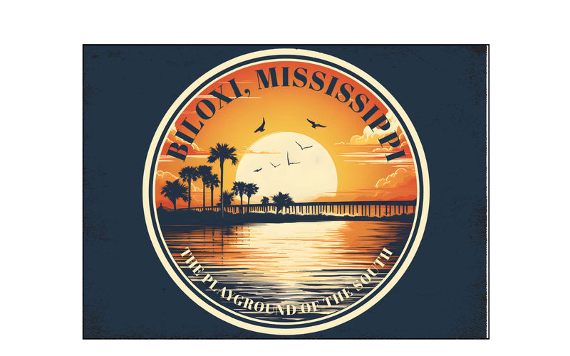 Biloxi Mississippi Design A Souvenir Wood sign with frame 5x7