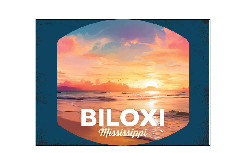 Biloxi Mississippi Design B Souvenir Wood sign with frame 5x7