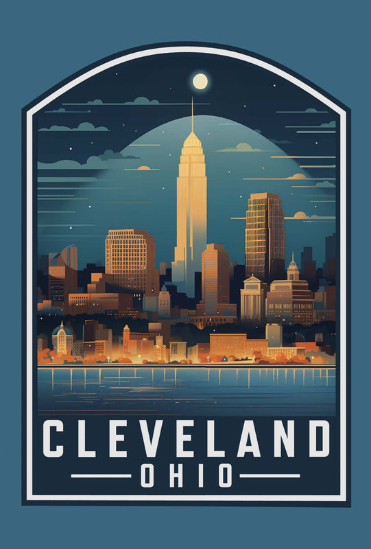 Cleveland Ohio Design A Souvenir Wood sign with frame 5x7