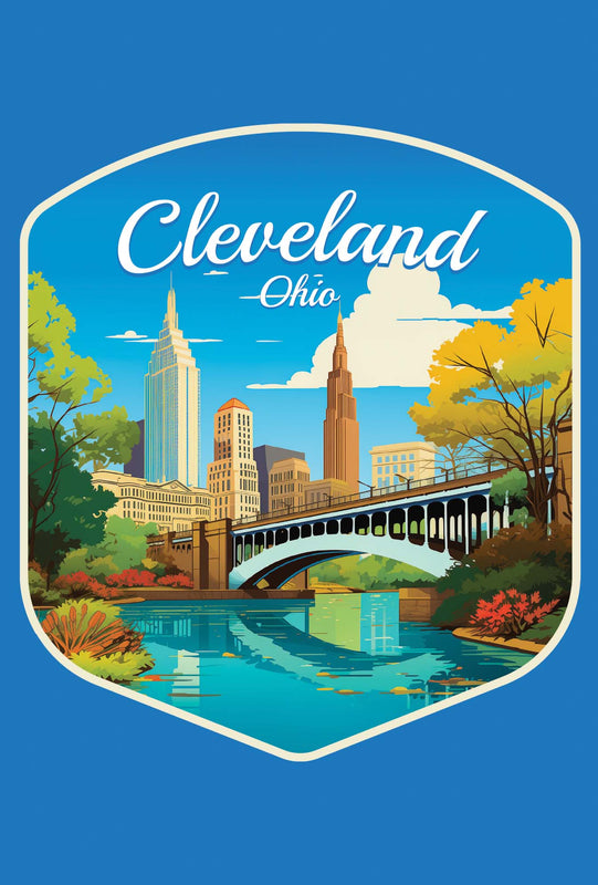 Cleveland Ohio Design B Souvenir Wood sign with frame 5x7