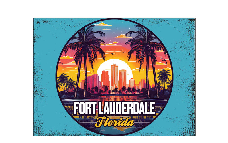 Fort Lauderdale Florida Design B Souvenir Wood sign with frame 5x7