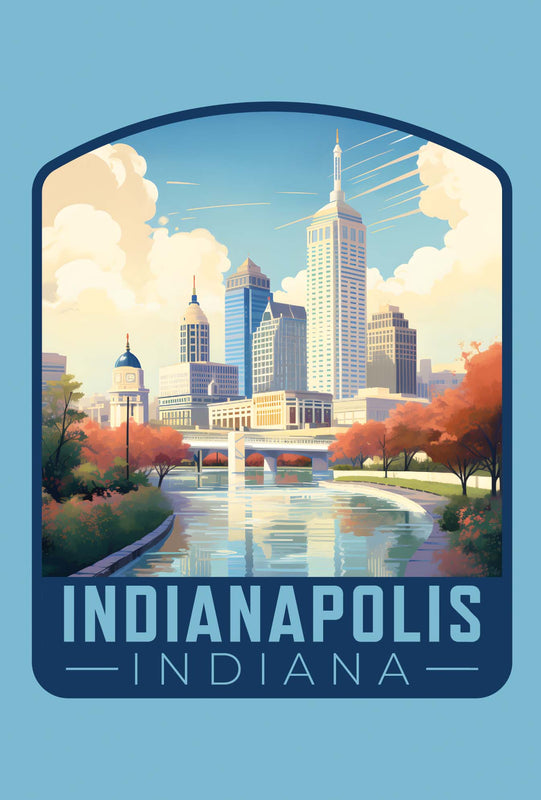 Indianapolis Indiana Design A Souvenir Wood sign with frame 5x7