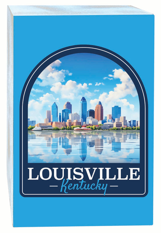 Louisville Kentucky Daytime Cityscape Design Souvenir Wood sign with frame 5x7