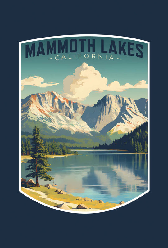 Mammoth Lakes California Design C Souvenir Wood sign with frame 5x7