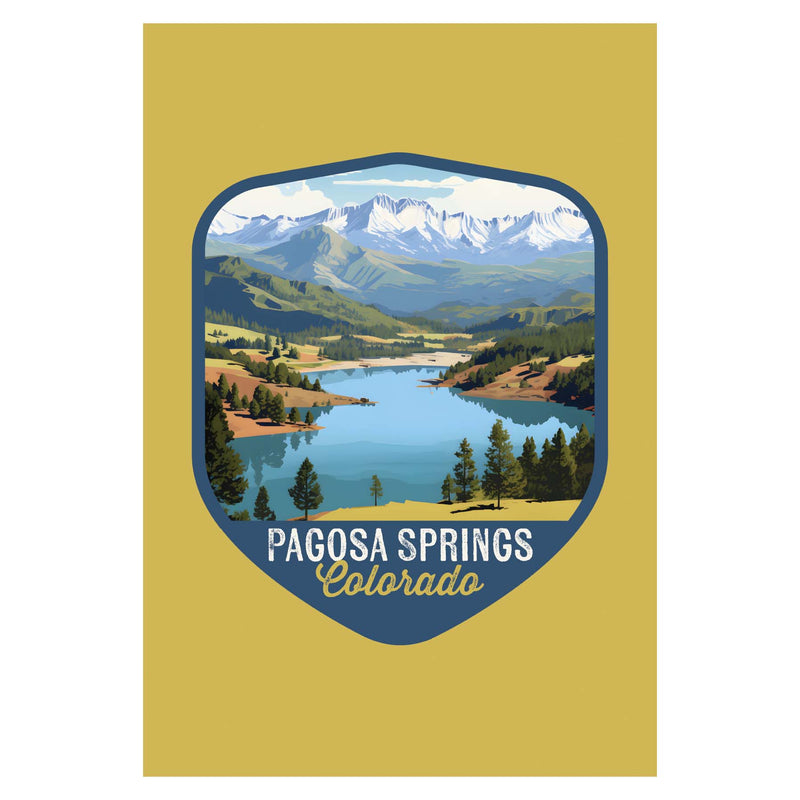 Pagosa Springs Colorado Design B Souvenir Wood sign with frame 5x7
