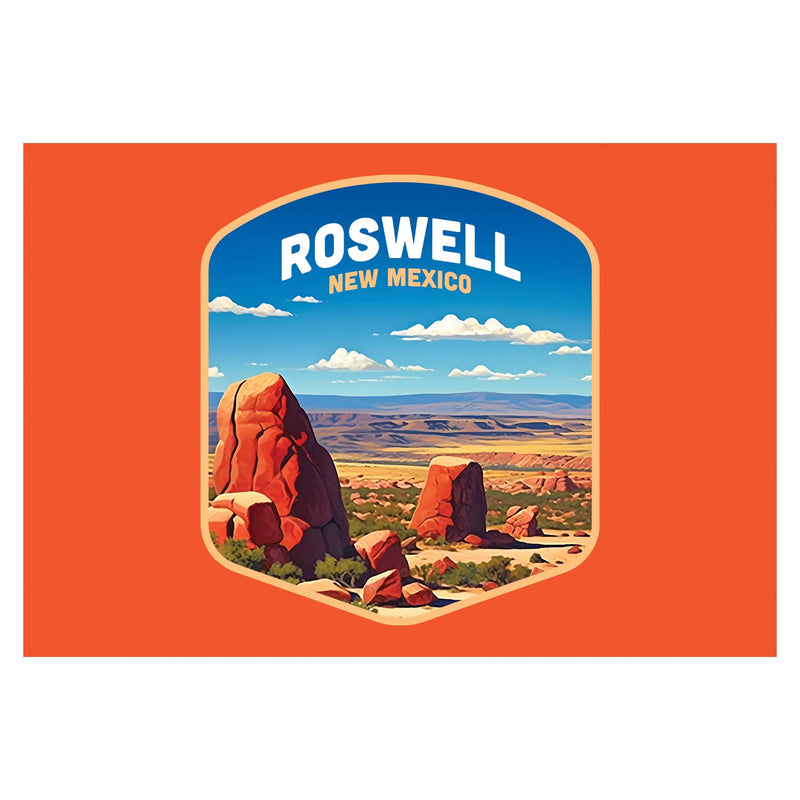 Rowell New Mexico Design B Souvenir Wood sign with frame 5x7